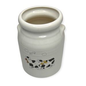 Harris Pottery Stoneware Vintage Farmhouse Utensil Caddy White